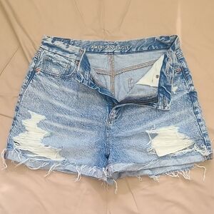 American Eagle Outfitters Blue Distressed Jean Shorts